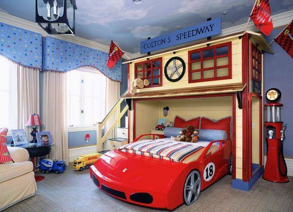 Racing car boy bed design #kidsbed #bed #kidsfurniture #kidsroom #homedecor #decorhomeideas