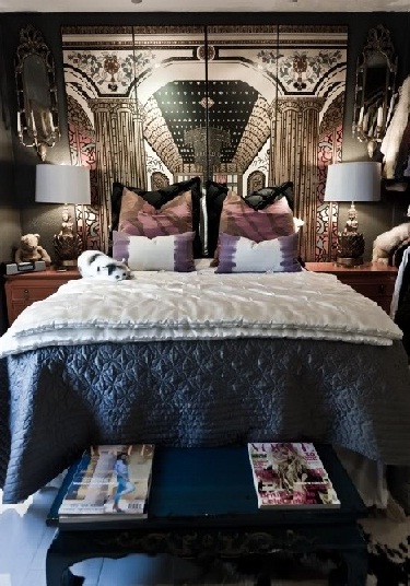 Stunning royal headboard in dark colors