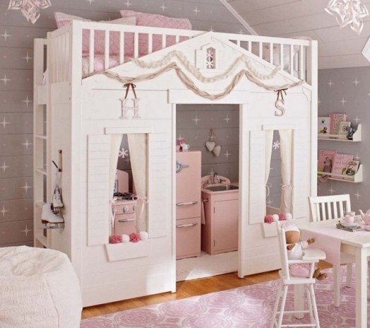 Loft bed design #kidsbed #bed #girl #kidsfurniture #kidsroom #homedecor #decorhomeideas