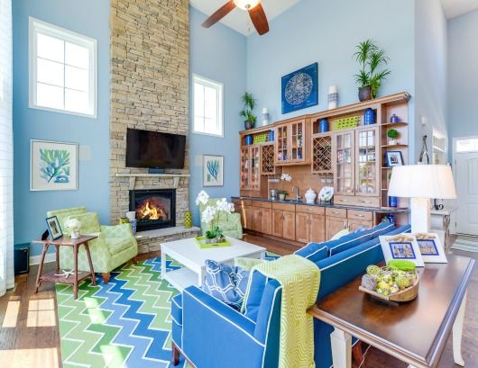 Living room with a coastal vibe #livingroom #coastaldecor