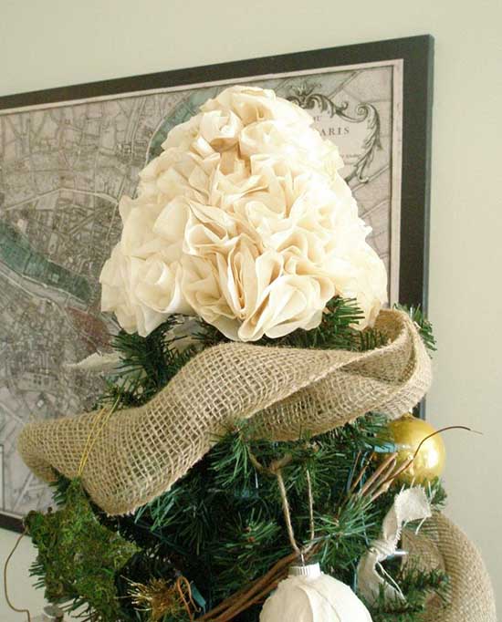 Burlap Christmas Tree Topper