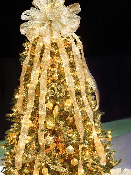 Sheer bow Christmas tree topper