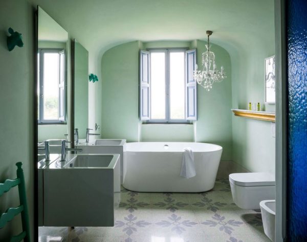 Pastel green bathroom interior #bathroom #bathroomdesign #bathroomideas #bathroomreno #bathroomremodel #decorhomeideas