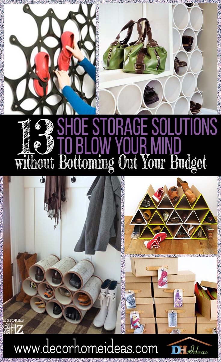 13 Shoe Storage Solutions Blow Your Mind | Tips and ideas on shoe storage, diy projects and interesting crafts #shoes #homedecor #diy #storage #organize #homedecor #decoratingideas #shoes #decorhomeideas
