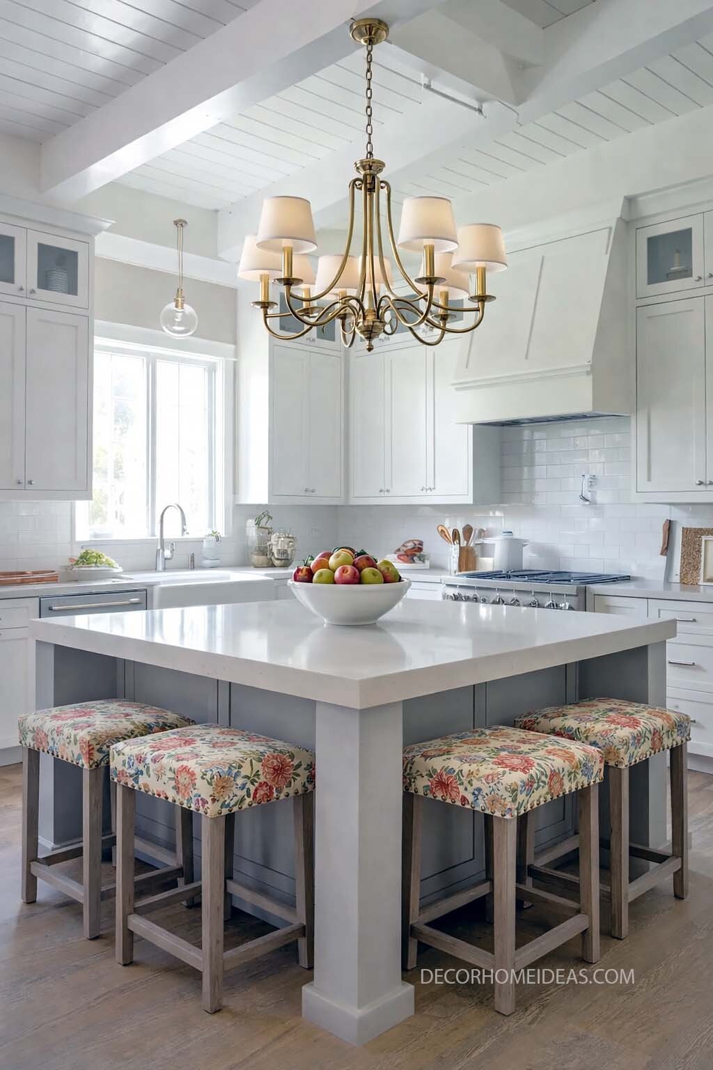 White Kitchen with Large Island