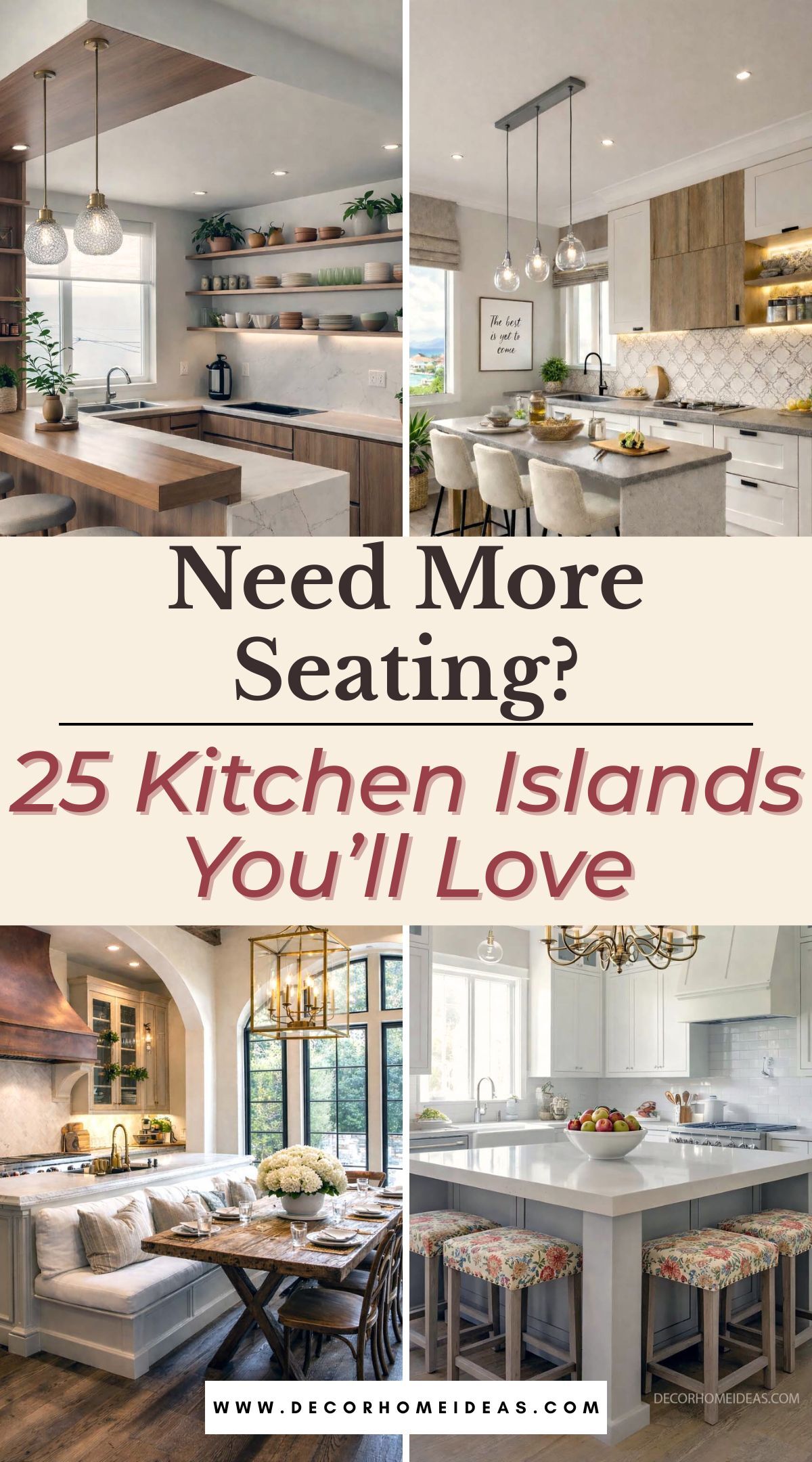 Short on dining space? These kitchen island ideas show creative ways to add seating without sacrificing style or comfort.