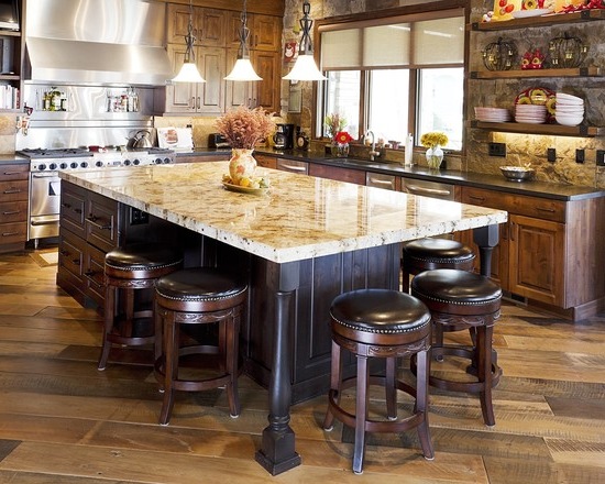 Rustic kitchen island #kitchen #furniture #interiordesign #kitchenisland #seating #homedecor #decorhomeideas 