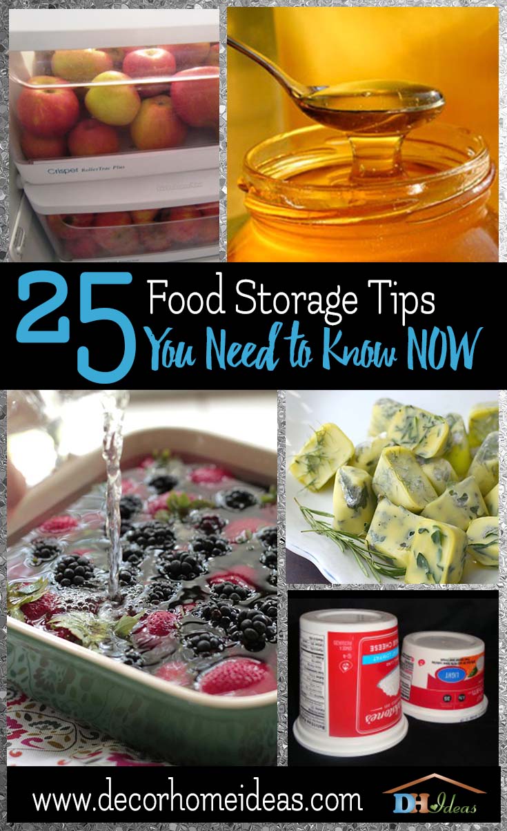 25 Food Storage Tips You Need To Know Now | Don't let your food to get wasted, get ideas and tips on storage. #storage #food #tips #kitchen #decorhomeideas
