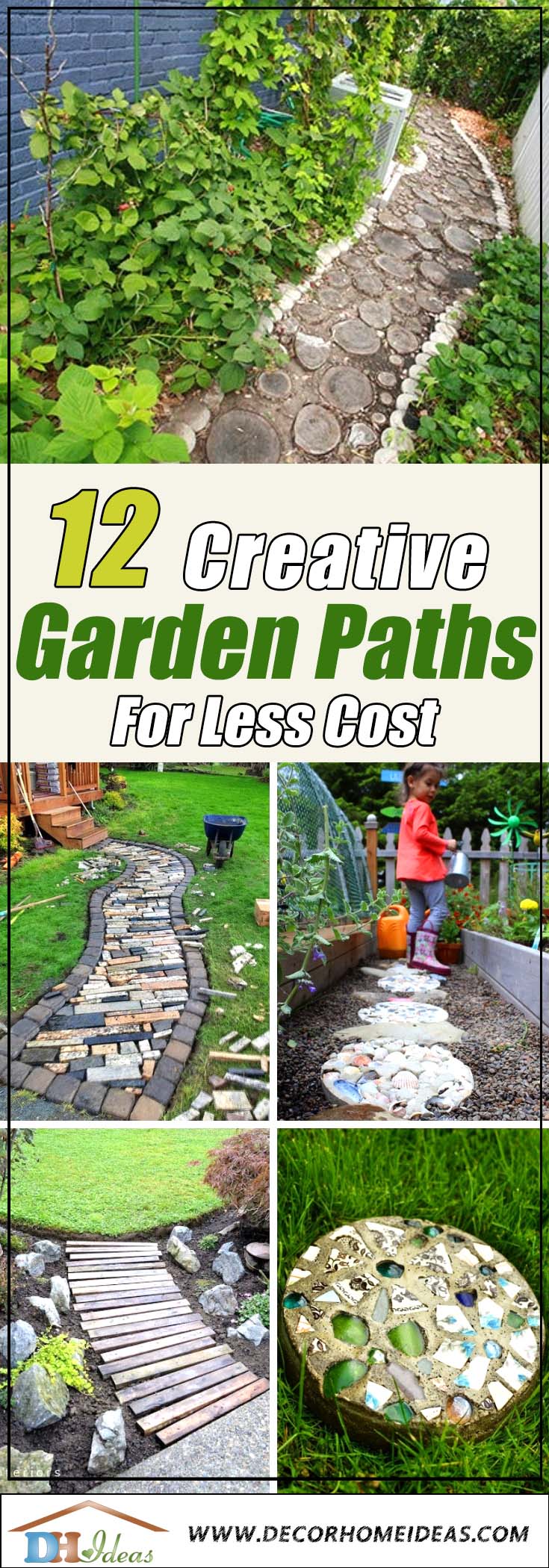 12 Creative Garden Paths For Less Cost You Might Expect | Amazing garden pathways made of stones and rocks #gardens #gardening #diy #gardenideas #gardeningtips #decorhomeideas