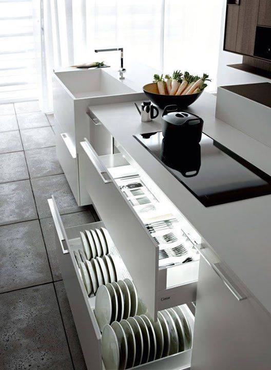 Modern look organization kitchen drawers #kitchen #storage #organize #organization #decor #homedecor #decoratingideas #decorhomeideas