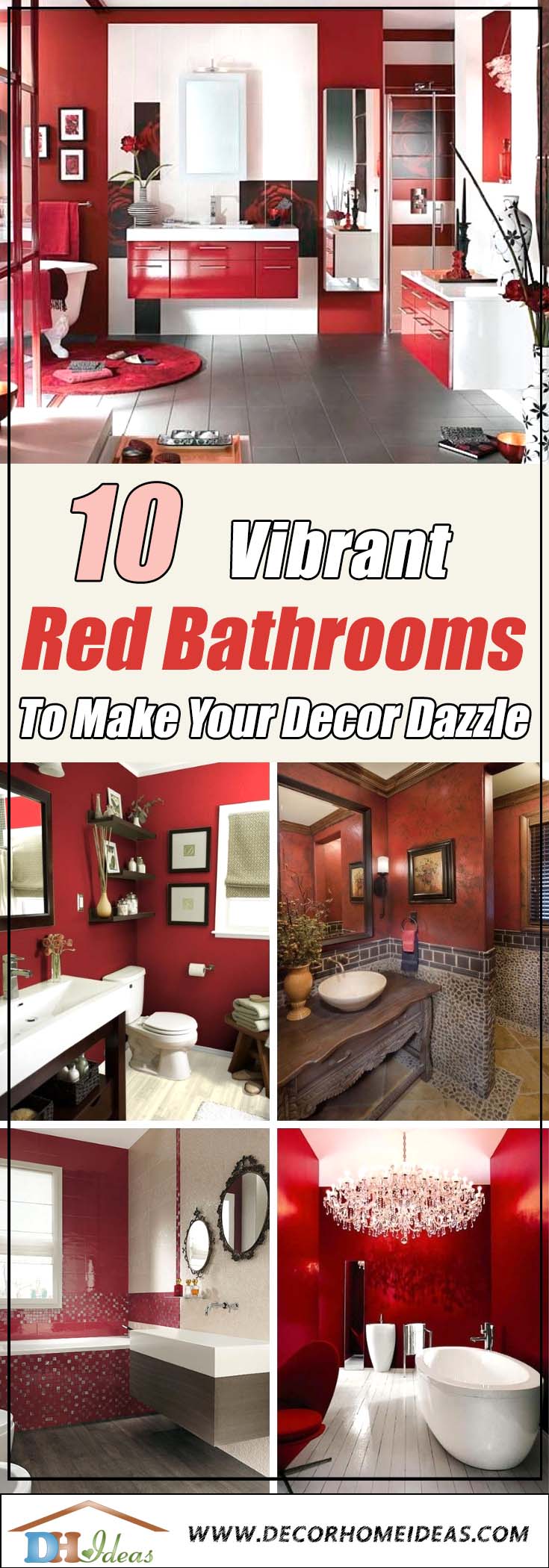 10 Vibrant Red Bathrooms To Make Your Decor Dazzle | Bold colored bathrooms in red #redbathroom #bathroom #bathroomdesign #bathroomideas #bathroomreno #bathroomremodel #decorhomeideas