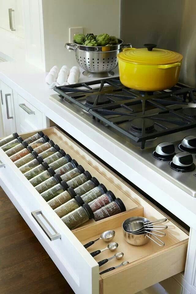 Spice rack ideas drawer #kitchen #storage #organize #organization #decor #homedecor #decoratingideas #decorhomeideas