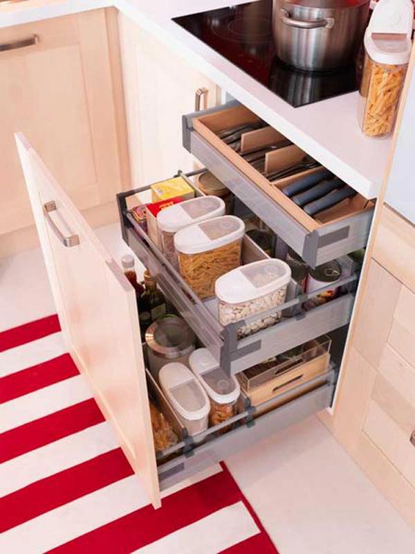 Storage Idea with sleek drawer #kitchen #storage #organize #organization #decor #homedecor #decoratingideas #decorhomeideas