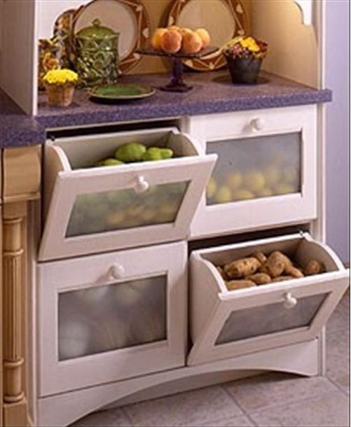 Vegetable and Fruit Kitchen Storage #kitchen #storage #organize #organization #decor #homedecor #decoratingideas #decorhomeideas