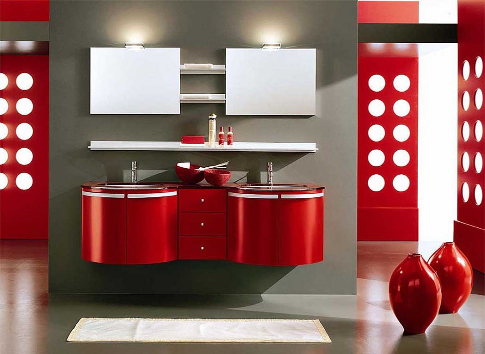 Fancy contemporary red bathrooms design #redbathroom #bathroom #bathroomdesign #bathroomideas #bathroomreno #bathroomremodel #decorhomeideas
