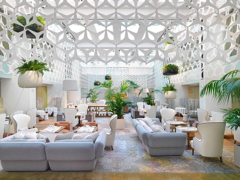 Living room with plants