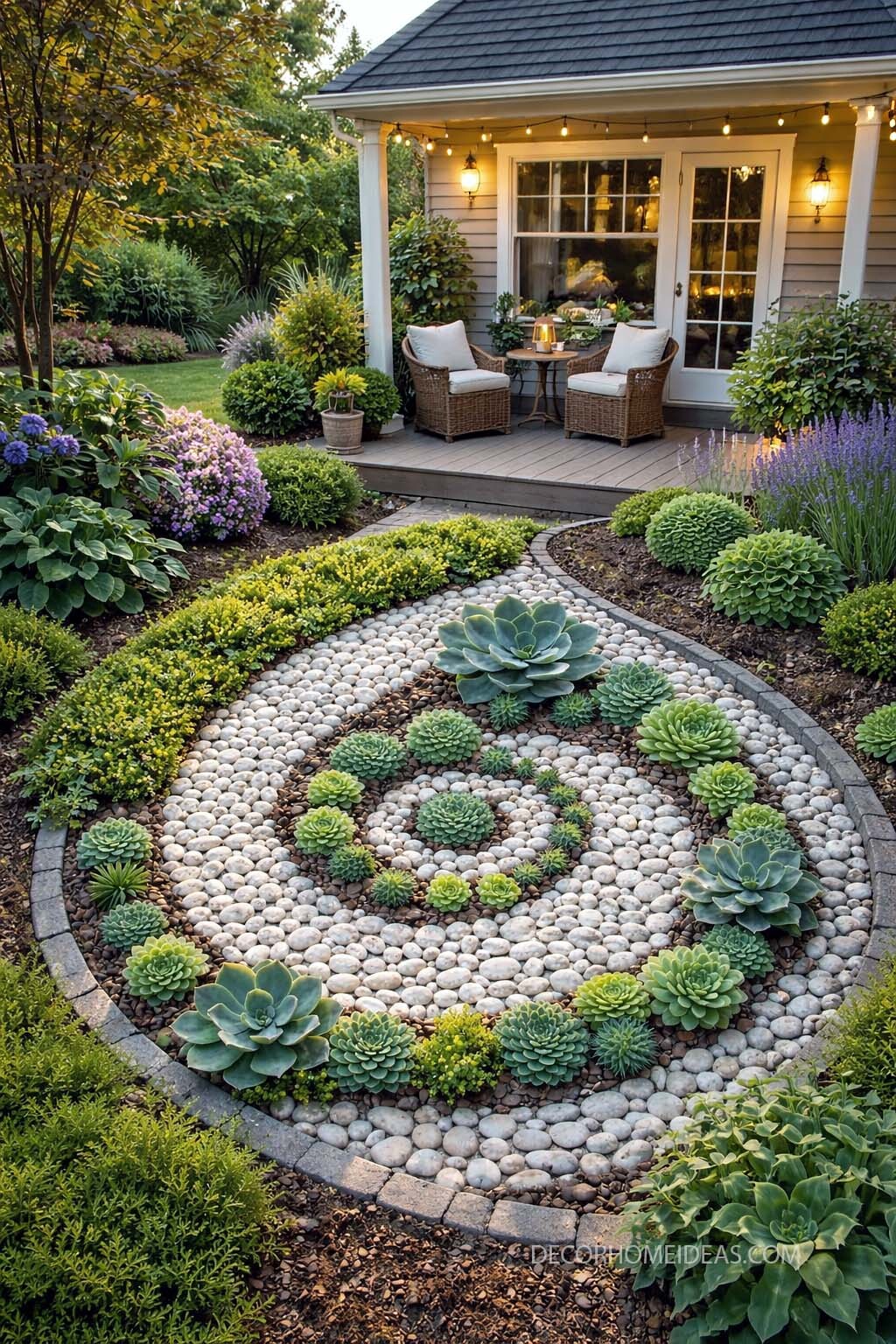 Stunning Spiral Rock Garden with Succulents