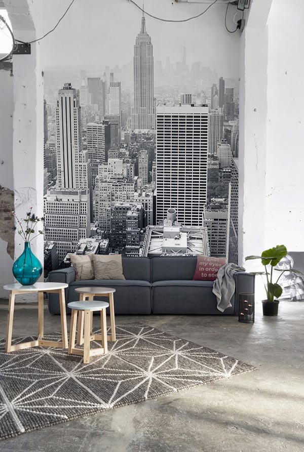 Nyc wall mural urban decor idea #mural #sticker #painting #homedecor #walldecor #decoratingideas #interiordesign #decorhomeideas 