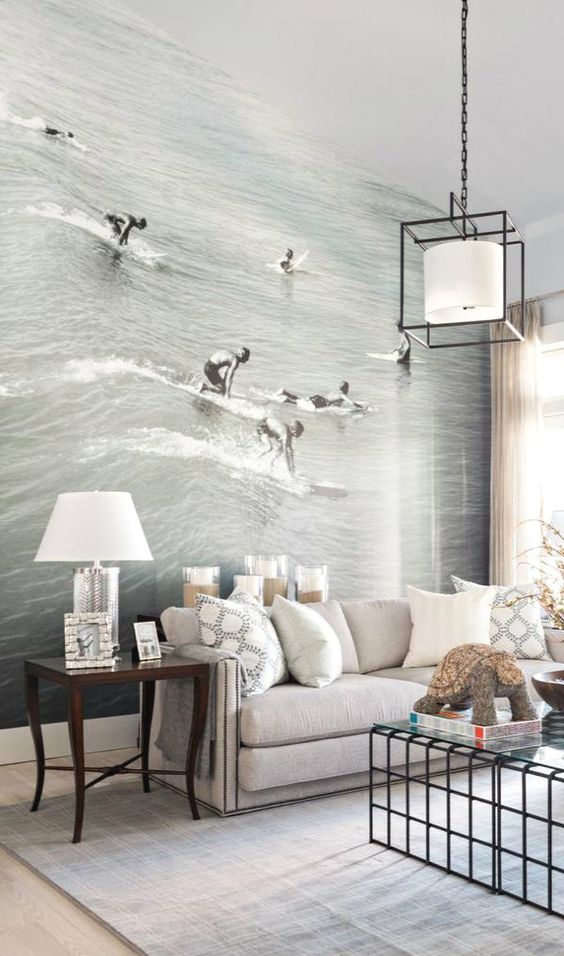 Sea wall mural decor idea #mural #sticker #painting #homedecor #walldecor #decoratingideas #interiordesign #decorhomeideas 