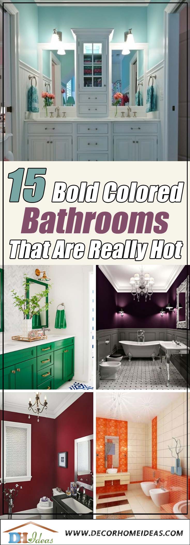 15 Boldly Colored Bathrooms That Are Really Hot Right Now | Bold color paints for bathrooms. #bathroom #bathroomdesign #bathroomideas #bathroomreno #bathroomremodel #decorhomeideas