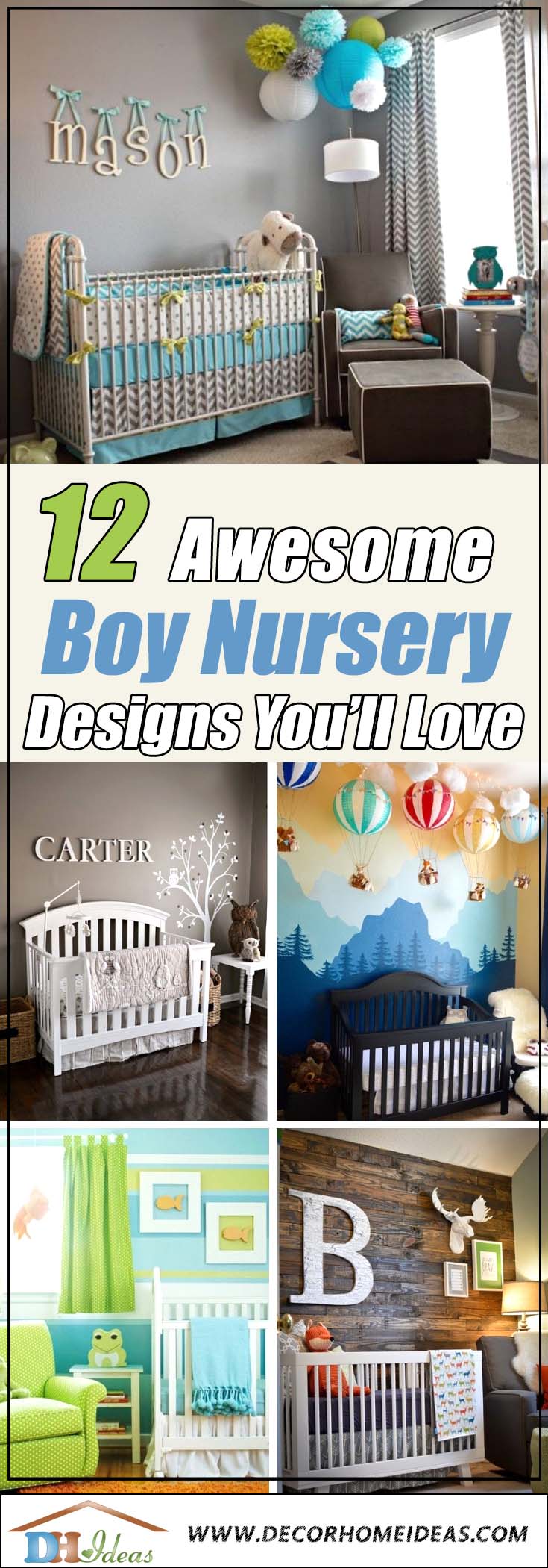 12 Awesome Boy Nursery Designs You Will Love | Decorate your kids room with style. #nursery #nurseryideas #nurserydecor #homedecor #design #interiordesign #decoratingideas #decorhomeideas