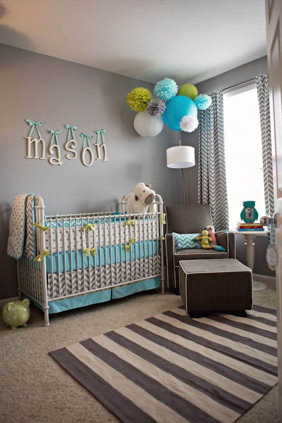 Bright and happy baby boy room idea #nurseryideas #nurserydecor #homedecor #design #interiordesign #decoratingideas #decorhomeideas