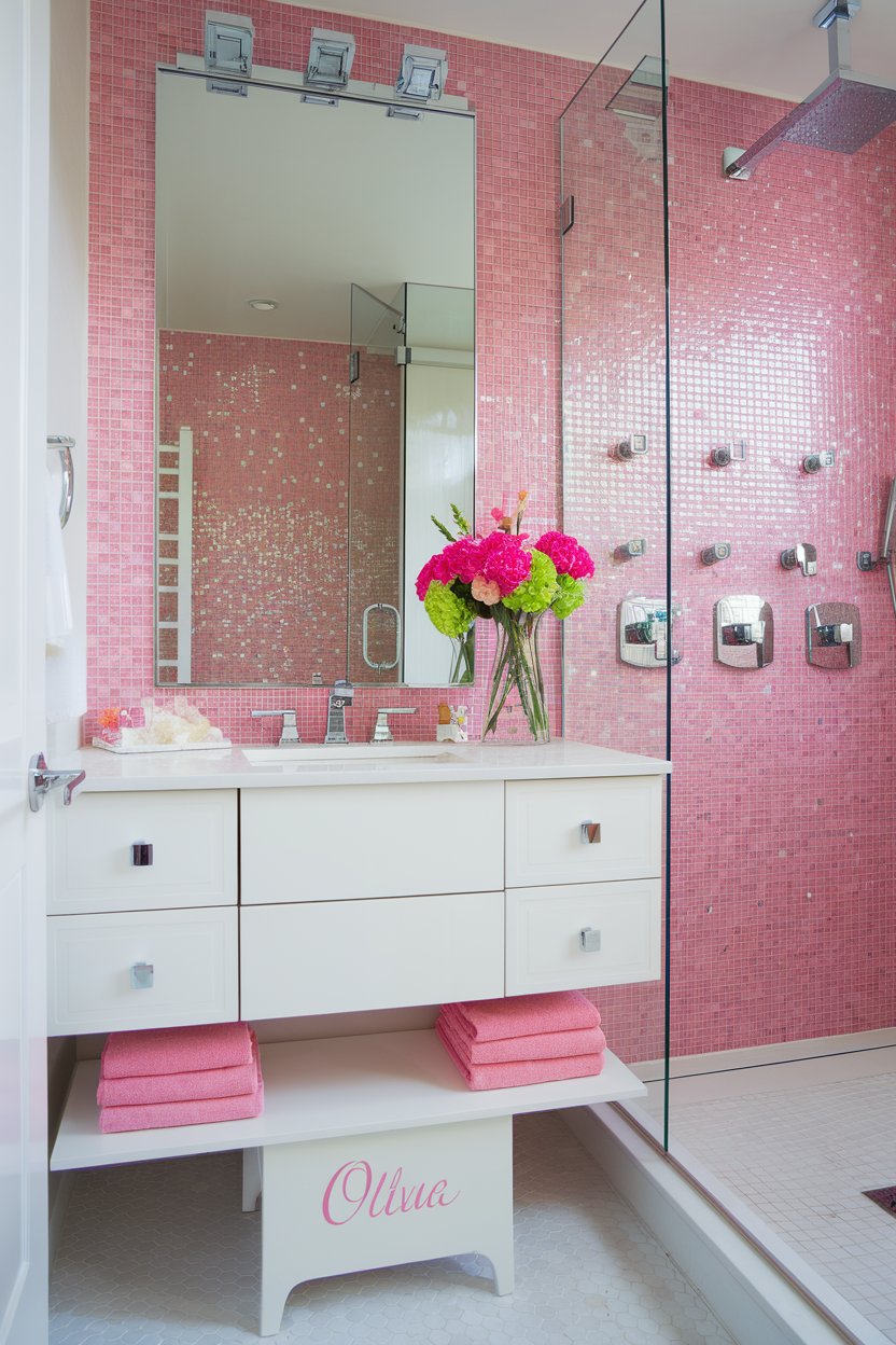 Lovely pink bathroom design idea #bathroom #bathroomdesign #bathroomideas #bathroomreno #bathroomremodel #decorhomeideas