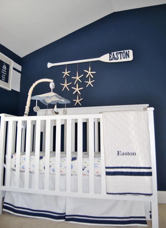 Nautical baby boy nursery idea #nurseryideas #nurserydecor #homedecor #design #interiordesign #decoratingideas #decorhomeideas