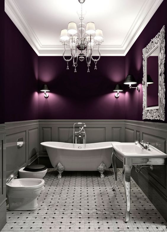 Purple bathroom idea #bathroom #bathroomdesign #bathroomideas #bathroomreno #bathroomremodel #decorhomeideas