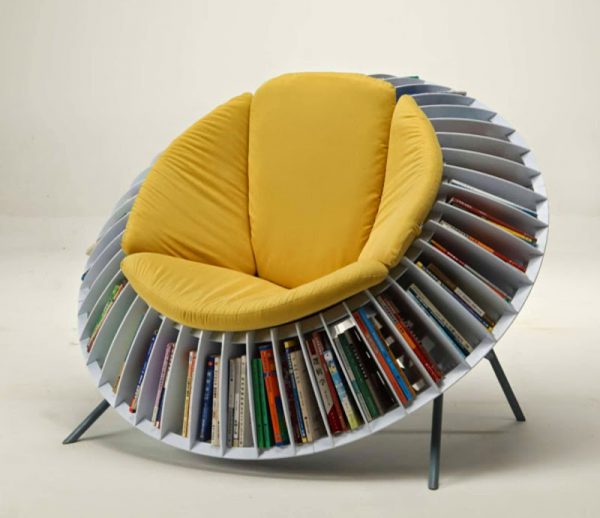Sunflower bookshelf chair idea #chair #furniture #homedecor #decoratingideas #diy #decorhomeideas