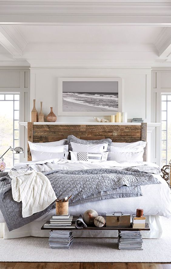 Beautiful wooden style headboard bed #headboard #bedroom #homedecor #decoratingideas #decorhomeideas