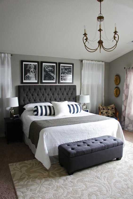 Black headboard style idea #headboard #bedroom #homedecor #decoratingideas #decorhomeideas