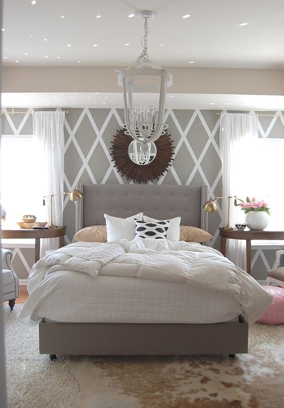 Grey headboard design idea #headboard #bedroom #homedecor #decoratingideas #decorhomeideas