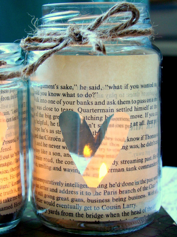 Paper made candle jar idea #jars #masonjars #recycledjars #decoratingideas #homedecor #decorating #diy #home #paperdecor #decorhomeideas