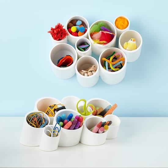 Pvc pipe desk organizing cups idea #diy #storage #homedecor #decoratingideas #pvc #decorhomeideas