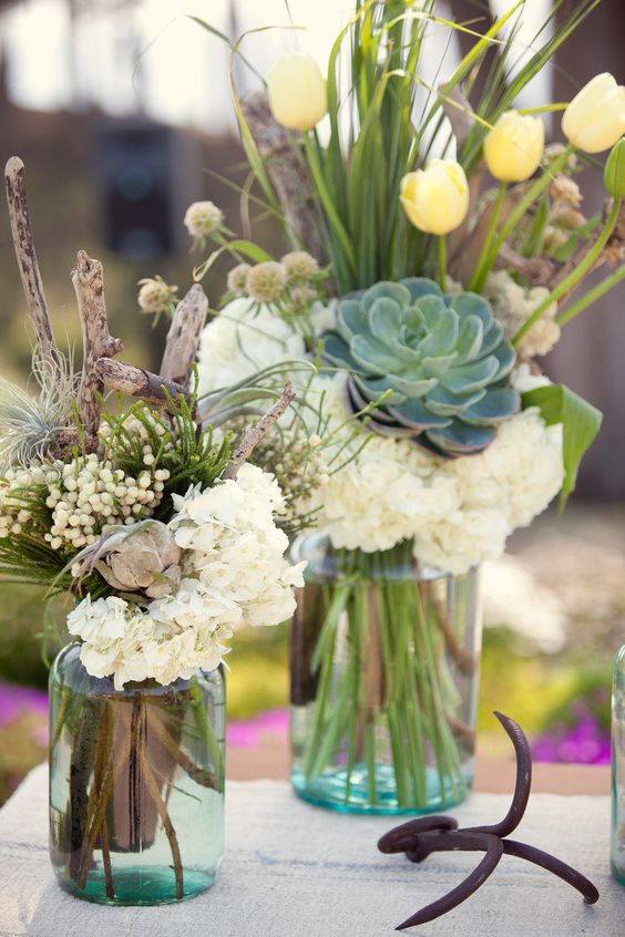 Seaside wedding jars decor idea #jars #diy #homedecor #wedding #decoratingideas #garden #outdoor #decorhomeideas 