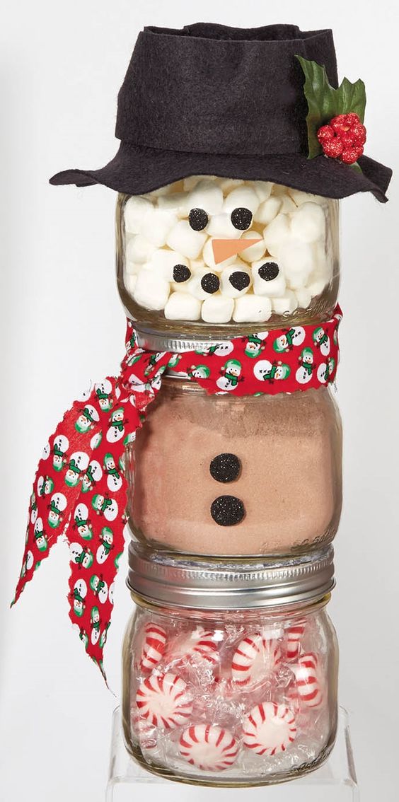 Snowman jars decor idea #xmas #x-mas #christmas #christmasdecor #christmasjars #jars #decoration #christmasdecorations #decoratingideas #festive #decorhomeideas