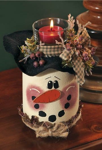 Snowman candle jar paint idea #xmas #x-mas #christmas #christmasdecor #christmasjars #jars #decoration #christmasdecorations #decoratingideas #festive #decorhomeideas