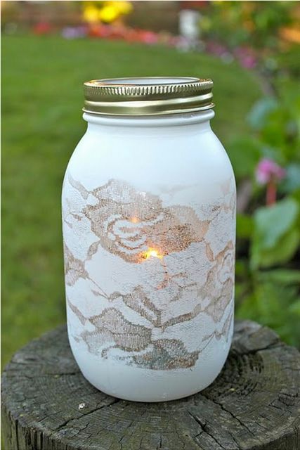 Spray painted decor jar idea #jars #recycledjars #decoratingideas #homedecor #decorating #diy #home #decorhomeideas