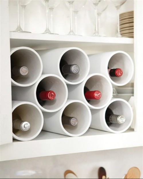 Wine rack pvc pipe idea #diy #pvcpipes #homedecor #decoratingideas #pvc #decorhomeideas