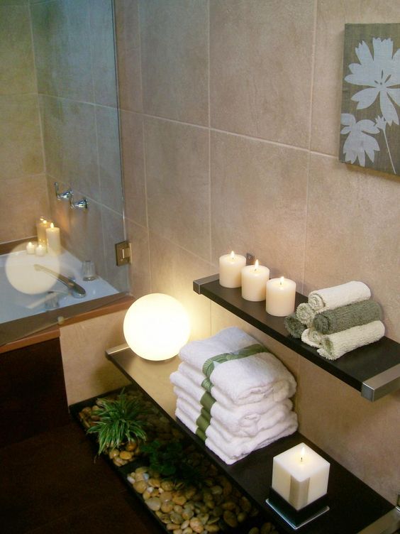 easy bathroom spa feeling idea #spadecor #bathroom #homespa #spahome #relaxhome #spa #homedecor #decoratingideas #spadesign #decorhomeideas