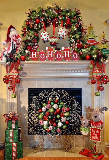 Christmas mantel great decoration idea #xmas #x-mas #christmas #mantel #homedecor #decoratingideas #festive #decorhomeideas