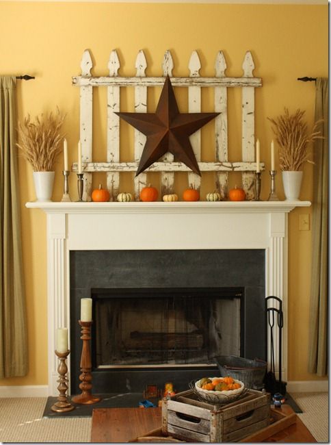 Miniature pumpkins neutral candles Autumn mantel decoration idea #falldecor #mantel #manteldecor #homedecor #decoratingideas #decorhomeideas