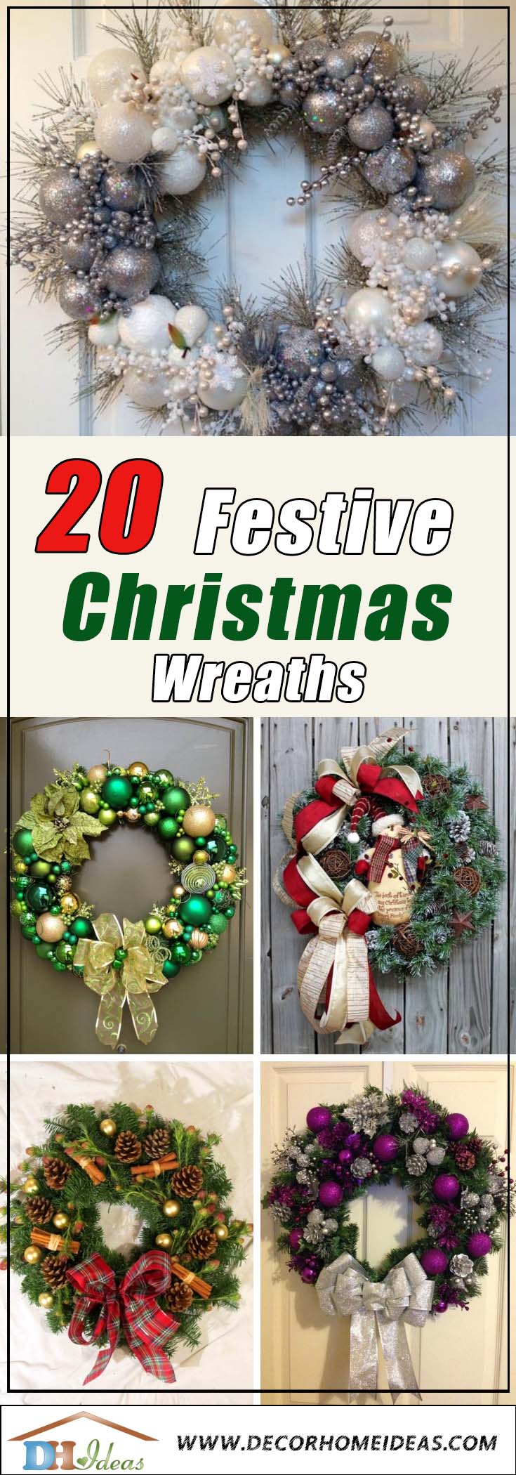 20 Festive Christmas Wreaths You Will Love To Have | DIY Christmas wreaths in all colors and forms. #diy #xmas #x-mas #christmas #wreath #christmasdecor #decoration #decoratingideas #festive #decorhomeideas