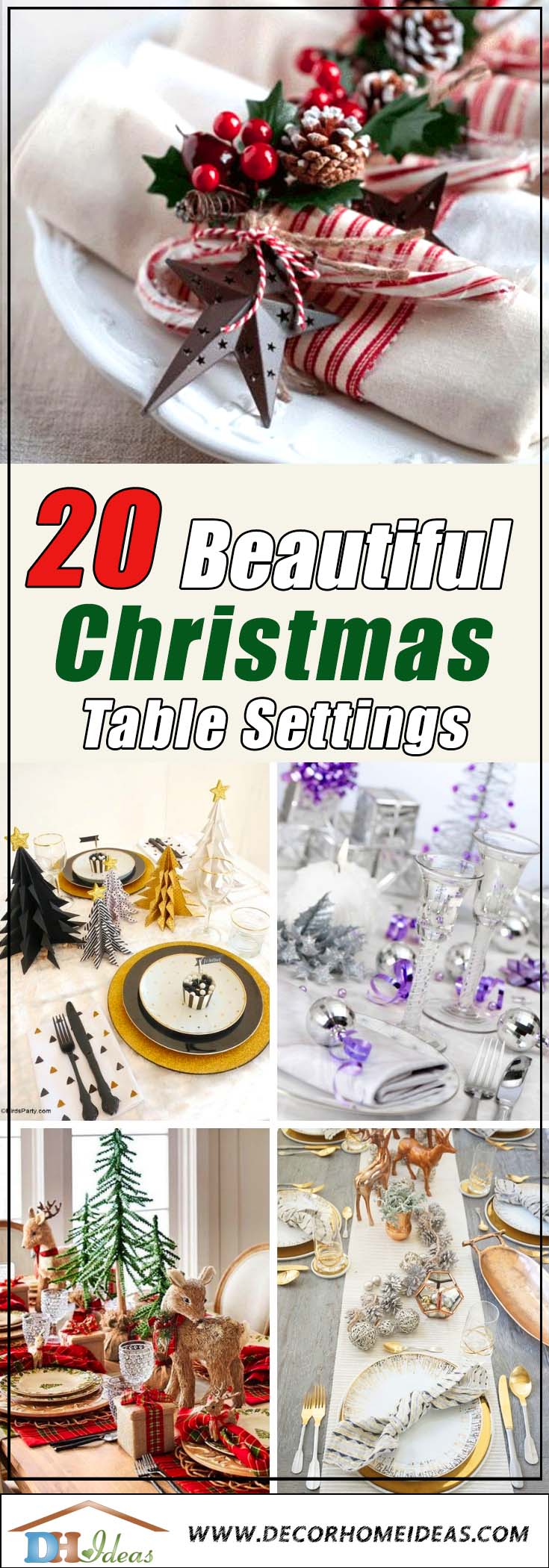 20 Beautiful Christmas Table Setting Ideas To Bring Warmth At Home | #xmas #x-mas #christmas #tablesetting #homedecor #decoratingideas #centerpieces #festive #decorhomeideas