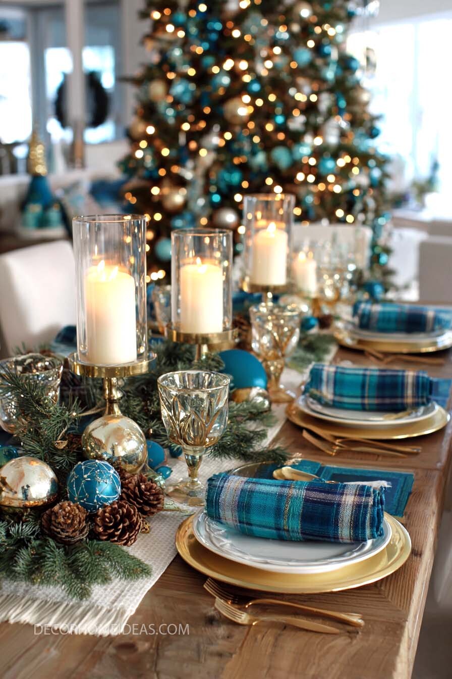 Stunning Blue & Gold Christmas Table Setting to Elevate Your Holiday Dinner