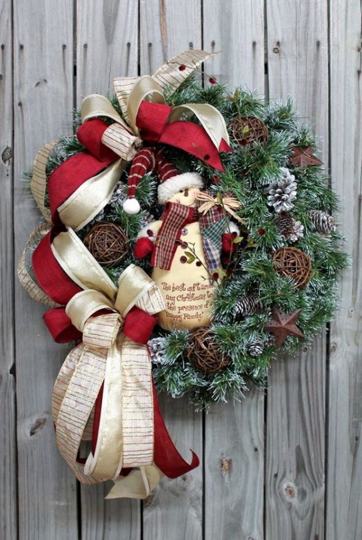 Snowman Christmas wreath decoration #diy #xmas #x-mas #christmas #wreath #christmasdecor #decoration #decoratingideas #festive #decorhomeideas