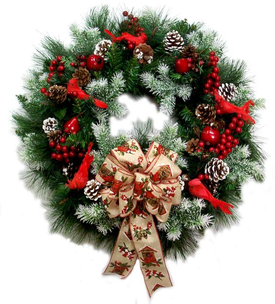 traditional Christmas wreath decoration idea #diy #xmas #x-mas #christmas #wreath #christmasdecor #decoration #decoratingideas #festive #decorhomeideas