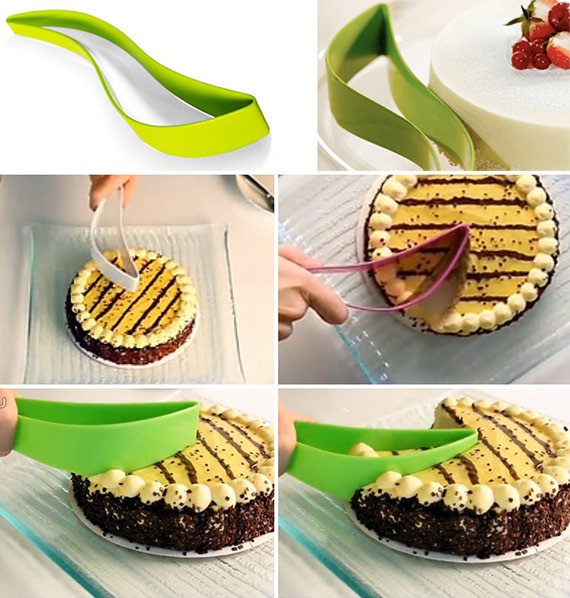 cake pie slicer sheet guide cutter server bread slice knife kitchen gadget