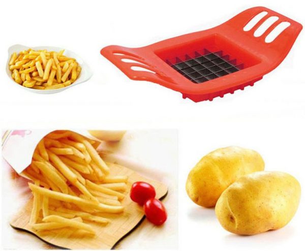 stainless Steel Vegetable Potato Slicer Cutter Chopper Chips Making Tool Potato Cutting Fries Tool Kitchen Accessories